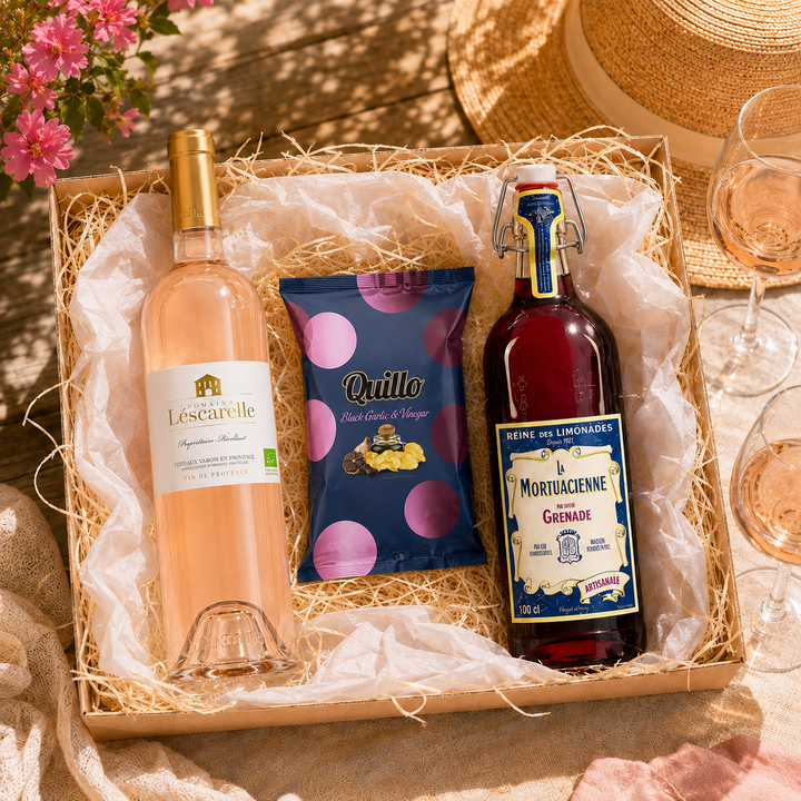 Gavekurv med Rosé, Lemonade &amp; Snacks