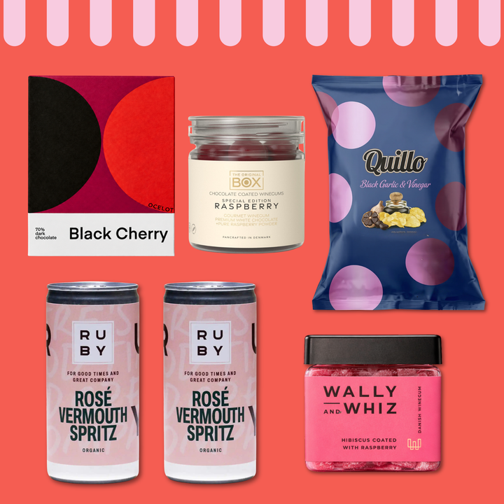 Gift Basket with Rosé Vermouth Spritz &amp; Sweet Temptations