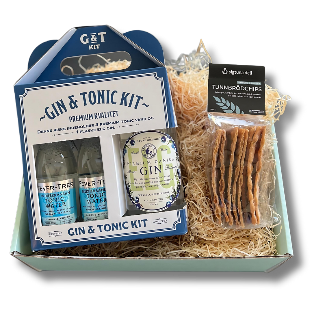 Gin & Tonic-Kit med Elg Mono Botanical og Sigtuna kiks