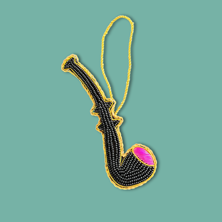 Hand-embroidered licorice pipe