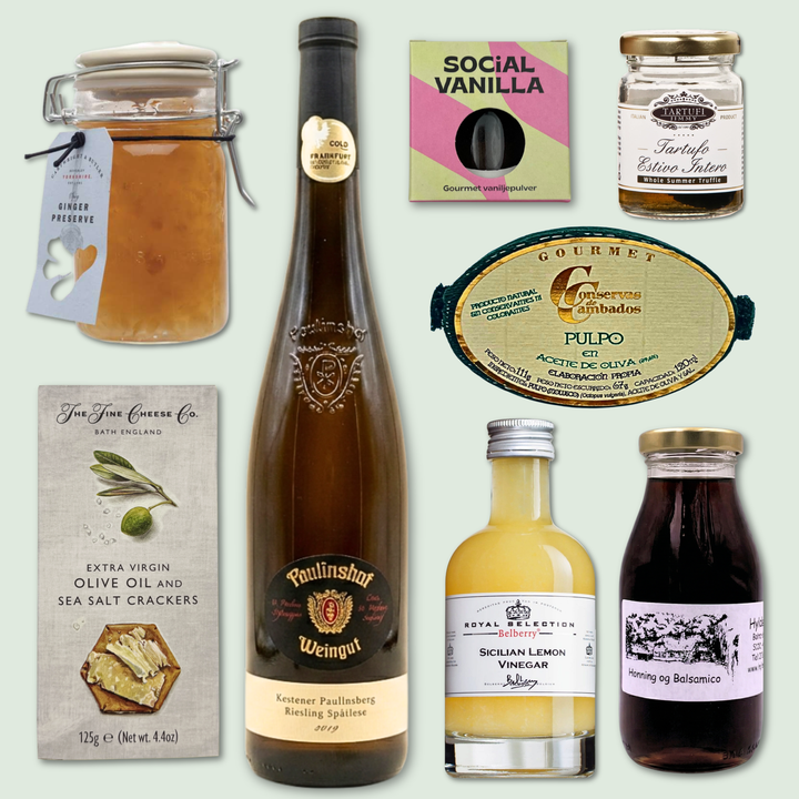 Gourmet Gavekurv med Riesling og Specialiteter