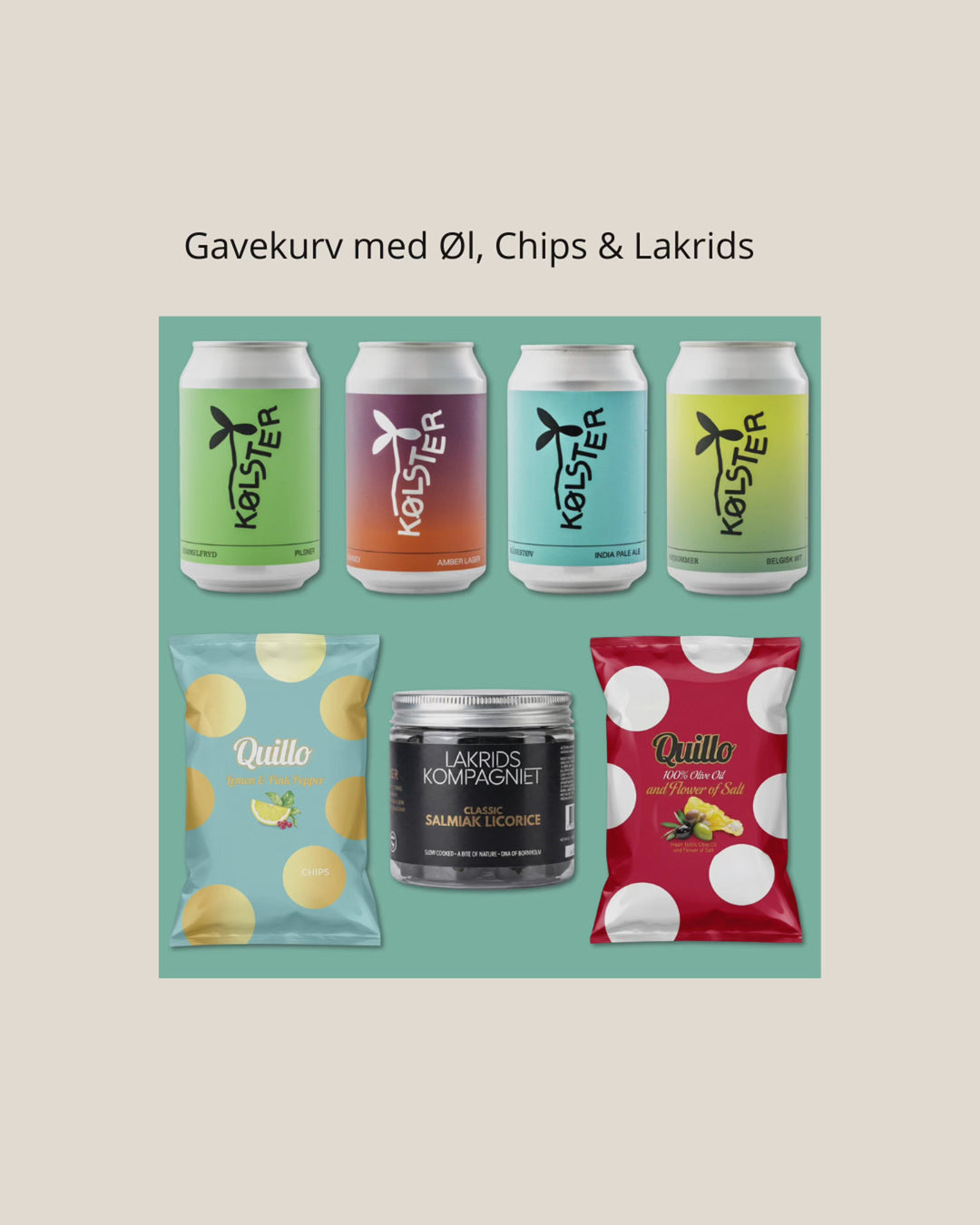 Gavekurv med Chips, Øl & Lakrids